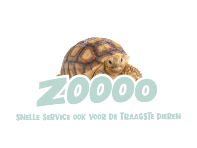 Schilpadje met daaronder een slogan van Duponzoo: ZOOOO snelle service ook voor de traagste dieren.